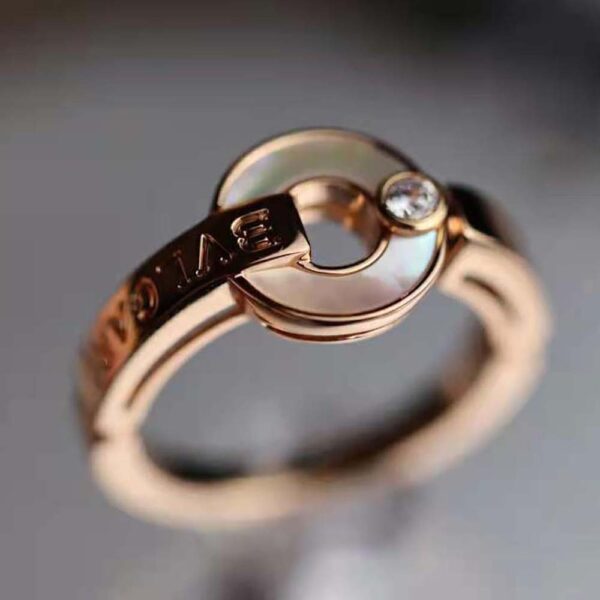 Bvlgari Women Openwork 18 KT Rose Gold Ring (2)