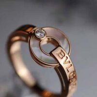 Bvlgari Women Openwork 18 KT Rose Gold Ring (1)