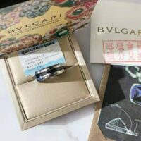 Bvlgari Women Save the Children One-band Sterling Silver Ring with Black Ceramic (1)