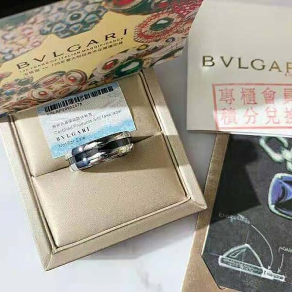 Bvlgari Women Save the Children One-band Sterling Silver Ring with Black Ceramic (2)