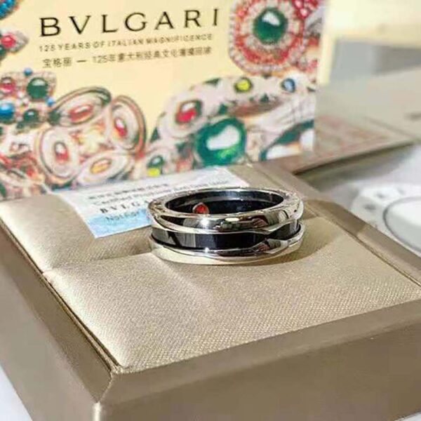 Bvlgari Women Save the Children One-band Sterling Silver Ring with Black Ceramic (4)