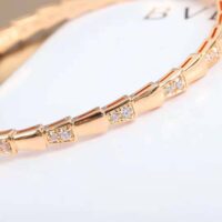 Bvlgari Women Serpenti Viper 18 KT Rose Gold Bracelet Set with Demi Pave Diamonds (1)