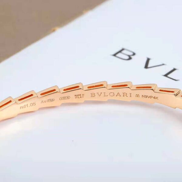 Bvlgari Women Serpenti Viper 18 KT Rose Gold Bracelet Set with Demi Pave Diamonds (7)