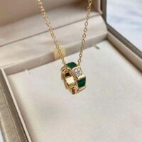 Bvlgari Women Serpenti Viper 18 KT Rose Gold Necklace Set with Malachite Elements (1)