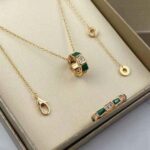 Bvlgari Women Serpenti Viper 18 KT Rose Gold Necklace Set with Malachite Elements – Bild 4