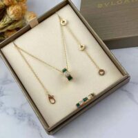 Bvlgari Women Serpenti Viper 18 KT Rose Gold Necklace Set with Malachite Elements (1)