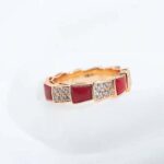 Bvlgari Women Serpenti Viper Band Ring in 18 KT Rose Gold-Red - Bild 5
