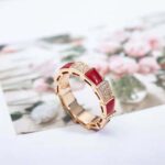 Bvlgari Women Serpenti Viper Band Ring in 18 KT Rose Gold-Red - Bild 7