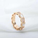 Bvlgari Women Serpenti Viper Band Ring in 18 KT Rose Gold-White - Image 2