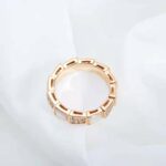 Bvlgari Women Serpenti Viper Band Ring in 18 KT Rose Gold-White - Image 3