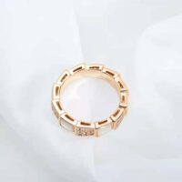 Bvlgari Women Serpenti Viper Band Ring in 18 KT Rose Gold-white (1)