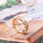 Bvlgari Women Serpenti Viper Band Ring in 18 KT Rose Gold-White - Image 7