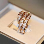 Bvlgari Women Serpenti Viper Two-coil 18 KT Rose Gold Ring - immagine 3