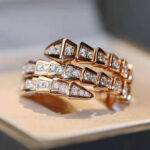 Bvlgari Women Serpenti Viper Two-coil 18 KT Rose Gold Ring - immagine 7