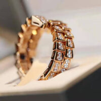 Bvlgari Women Serpenti Viper Two-coil 18 KT Rose Gold Ring (1)