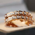 Bvlgari Women Serpenti Viper Two-coil 18 KT Rose Gold Ring - immagine 9