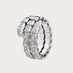 Bvlgari Women Serpenti Viper Two-coil 18 KT White Gold Ring