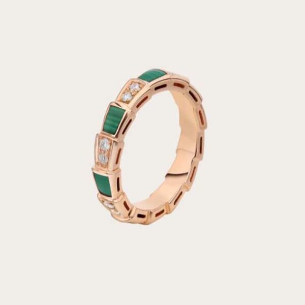 Bvlgari Women Use of Unconventional Materials Serpenti Viper Ring-green (1)