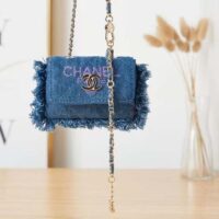 Chanel CC Women Belt Bag Printed Denim Gold-Tone Metal Blue Multicolor (3)