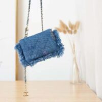 Chanel CC Women Belt Bag Printed Denim Gold-Tone Metal Blue Multicolor (3)
