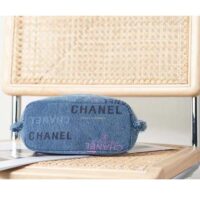 Chanel CC Women Bucket Bag Printed Denim Gold-Tone Metal Blue Multicolor (8)