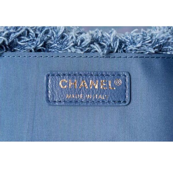 Chanel CC Women Bucket Bag Printed Denim Gold-Tone Metal Blue Multicolor (7)