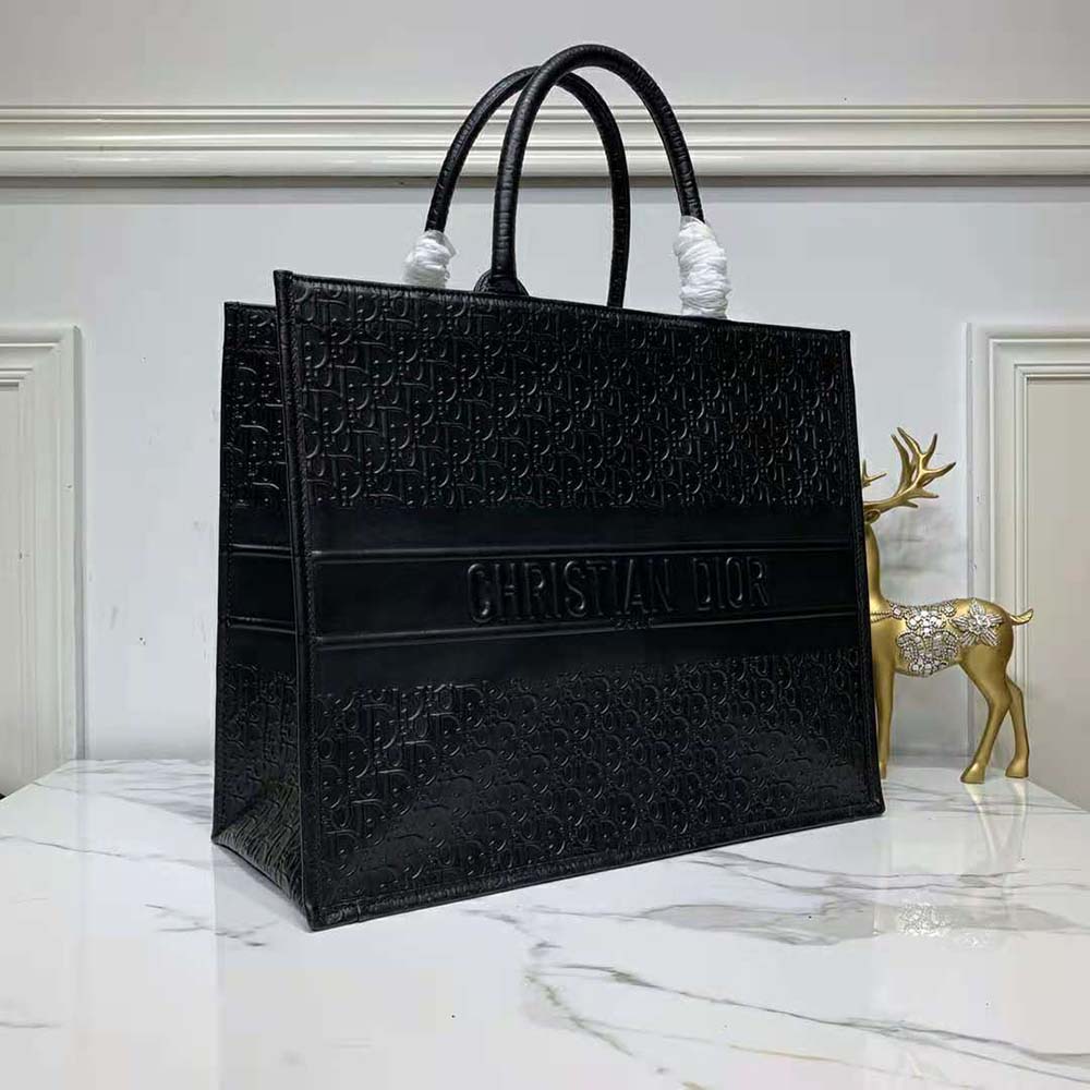 Dior book Tote Bag Black Dior Oblique Embossed Calfskin Large — Blaise Ruby  Loves