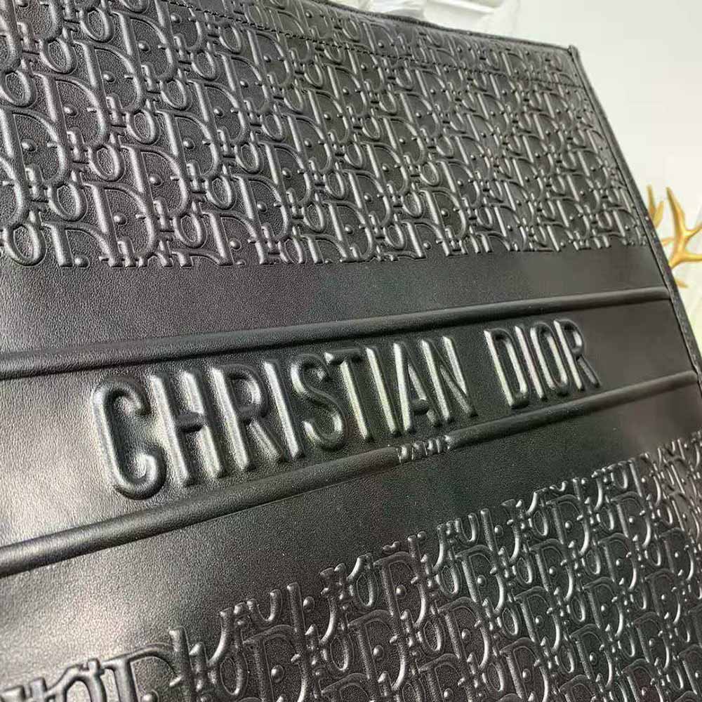Dior Book Tote Black Dior Oblique Embossed Calfskin