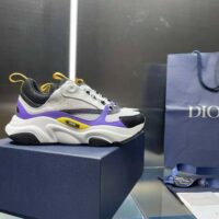 Dior Men B22 Sneaker Violet and White Calfskin with White and Black Technical Mesh (1)