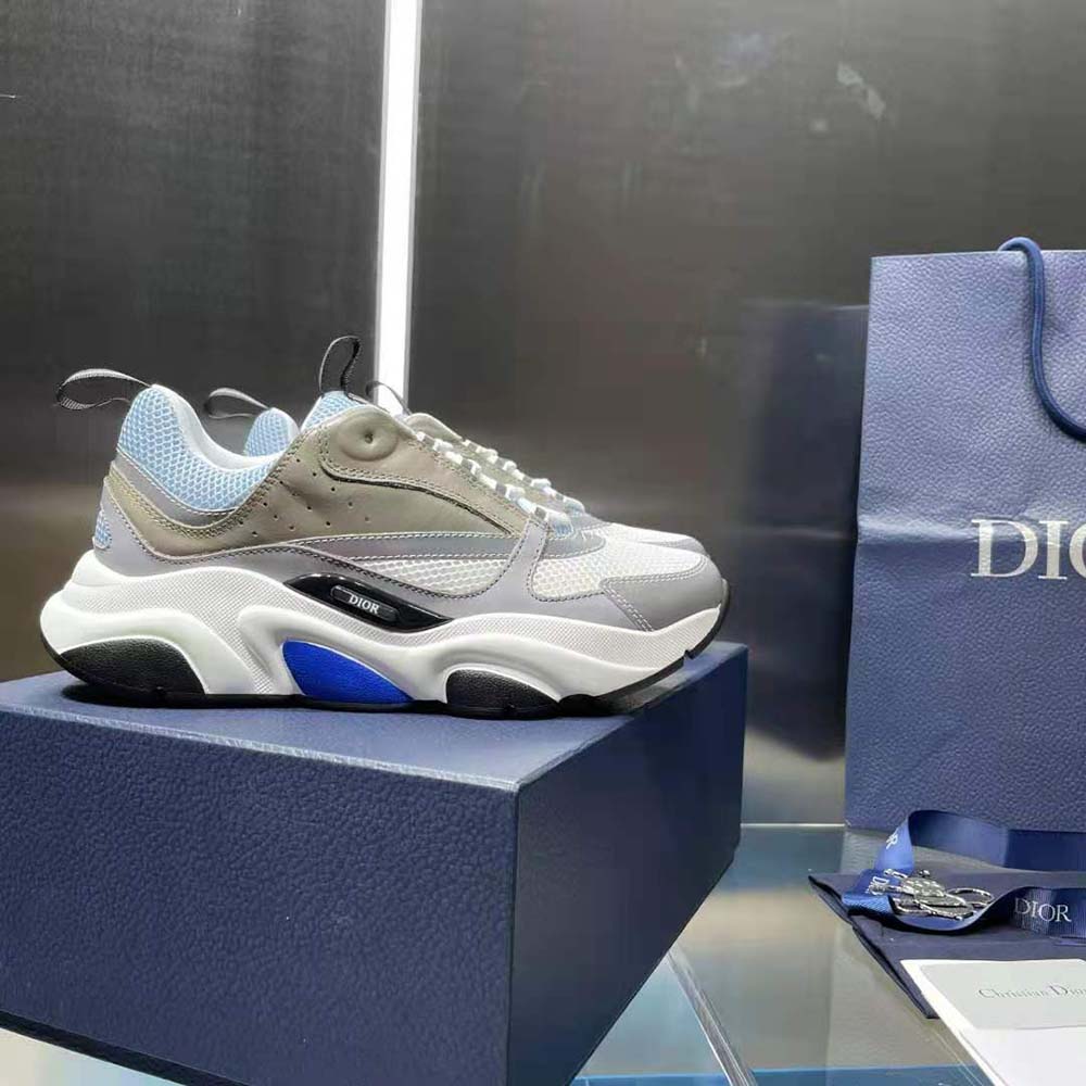 Dior Men's B22 Technical Mesh Calfskin Sneakers
