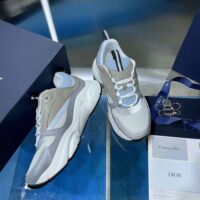 Dior Men B22 Sneaker White and Blue Technical Mesh and Gray Calfskin (1)