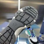 Dior Men B22 Sneaker White and Blue Technical Mesh with Deep Green and Black Smooth Calfskin - immagine 10