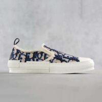 Dior Men B23 Slip-on Sneaker Beige Black and Navy Blue Dior Oblique Tapestry (1)