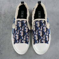 Dior Men B23 Slip-on Sneaker Beige Black and Navy Blue Dior Oblique Tapestry (1)