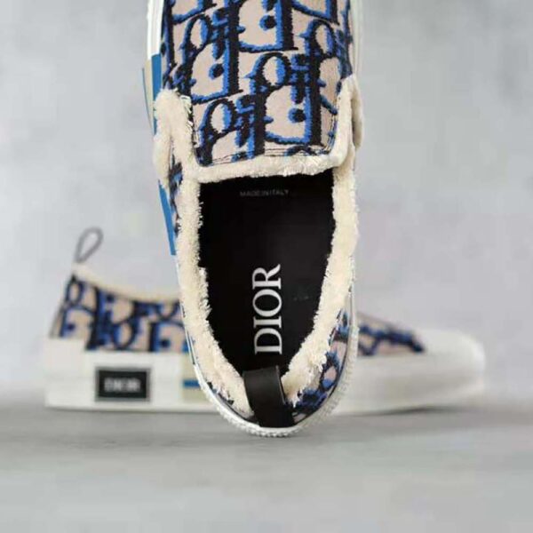 Dior Men B23 Slip-on Sneaker Beige Black and Navy Blue Dior Oblique Tapestry (8)