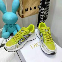 Dior Men B30 Sneaker Yellow Mesh and White Technical Fabric (1)