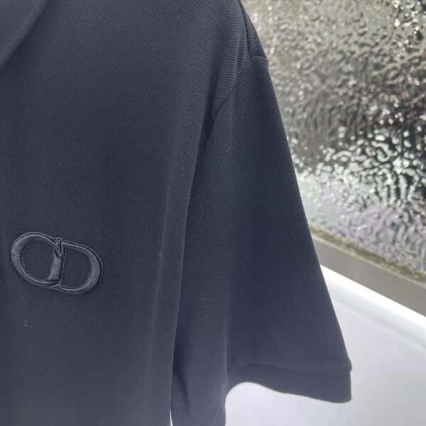 Dior Men CD Icon Polo Shirt Black Cotton Pique (4)