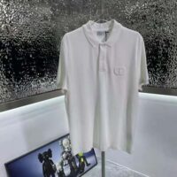 Dior Men CD Icon Polo Shirt White Cotton Pique (1)