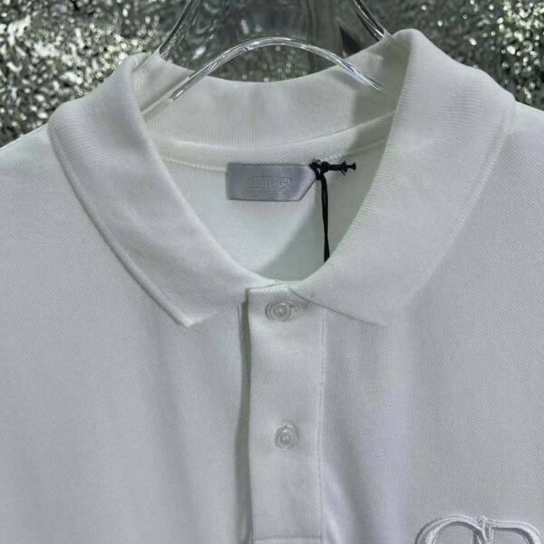 Dior Men CD Icon Polo Shirt White Cotton Pique (3)