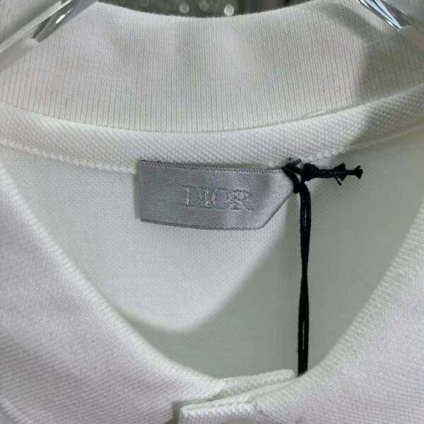 Dior Men CD Icon Polo Shirt White Cotton Pique (4)
