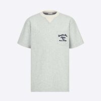 Dior Men Christian Dior Atelier T-shirt Relaxed Fit Ecru Wool and Cotton Jersey (1)