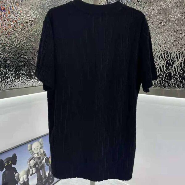 Dior Men Oblique T-shirt Relaxed Fit Navy Blue Terry Cotton Jacquard (3)