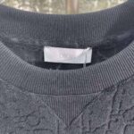 Dior Men Oblique T-shirt Relaxed Fit Navy Blue Terry Cotton Jacquard – Bild 5