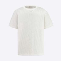 Dior Men Oblique T-shirt Relaxed Fit Off-White Terry Cotton Jacquard (1)