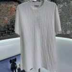 Dior Men Oblique T-shirt Relaxed Fit Off-White Terry Cotton Jacquard - Image 2
