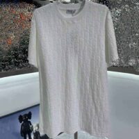 Dior Men Oblique T-shirt Relaxed Fit Off-White Terry Cotton Jacquard (1)