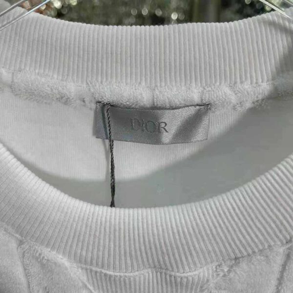 Dior Men Oblique T-shirt Relaxed Fit Off-White Terry Cotton Jacquard (4)