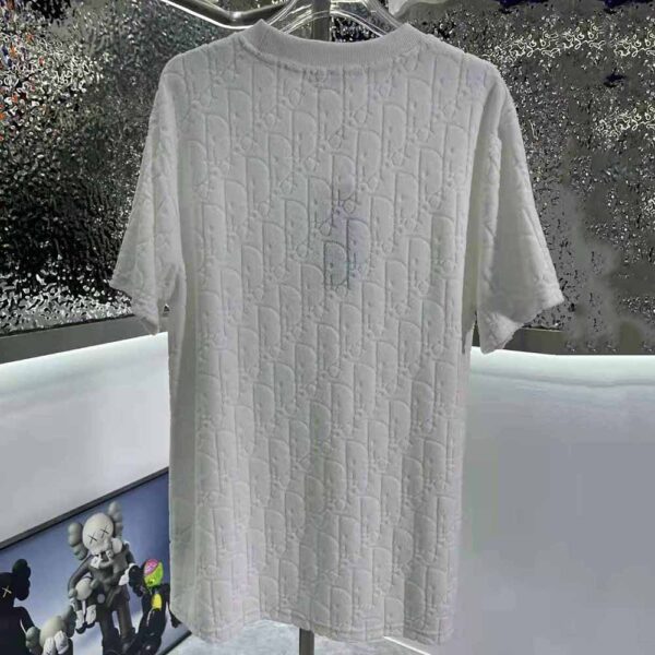 Dior Men Oblique T-shirt Relaxed Fit Off-White Terry Cotton Jacquard (9)