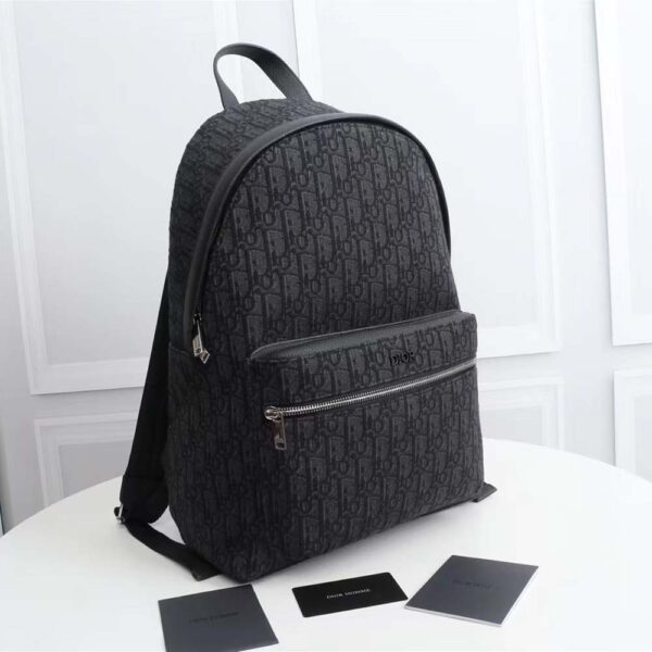 Dior Men Rider Backpack Black Dior Oblique Jacquard (3)