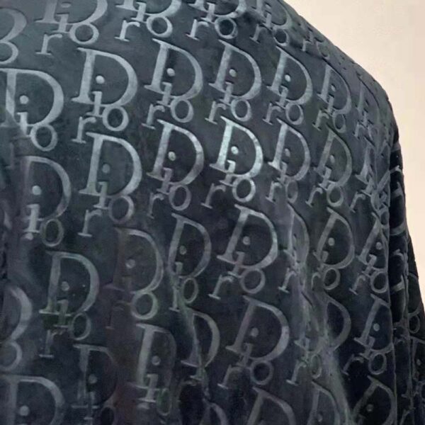 Dior Men Unisize Oblique Bathrobe In Terry Cotton Jacquard-Black (6)
